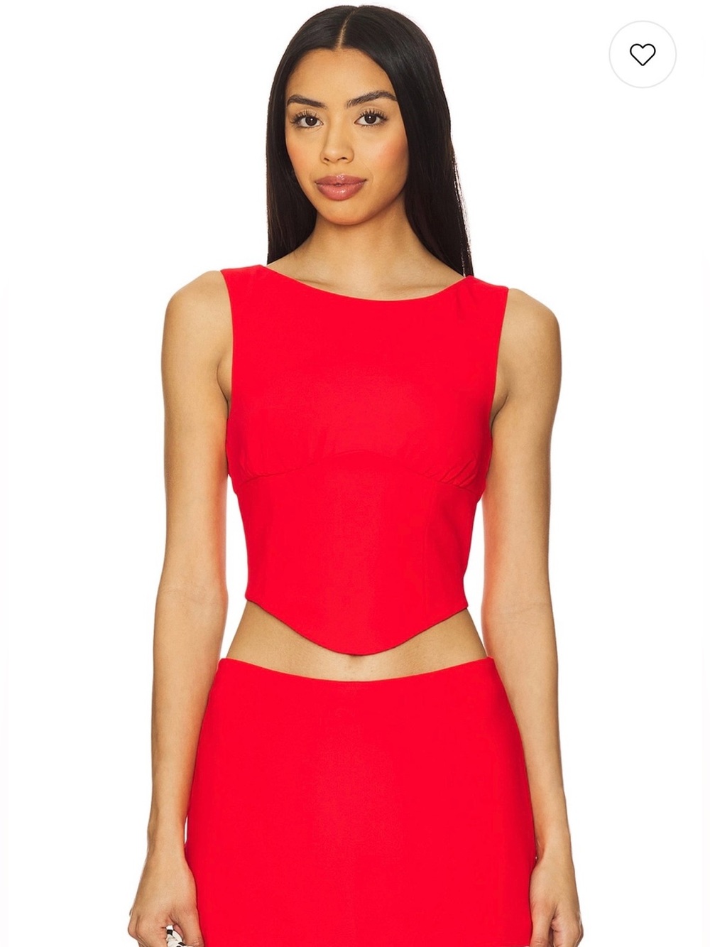 AMANDA UPRICHARD Red Sleeveless Bodycon Cropped Top, Medium/Size 4-6